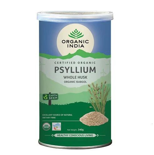 Organic India Certified Organic Psyllium Whole Husk 340g, Source Of Dietary Fibre