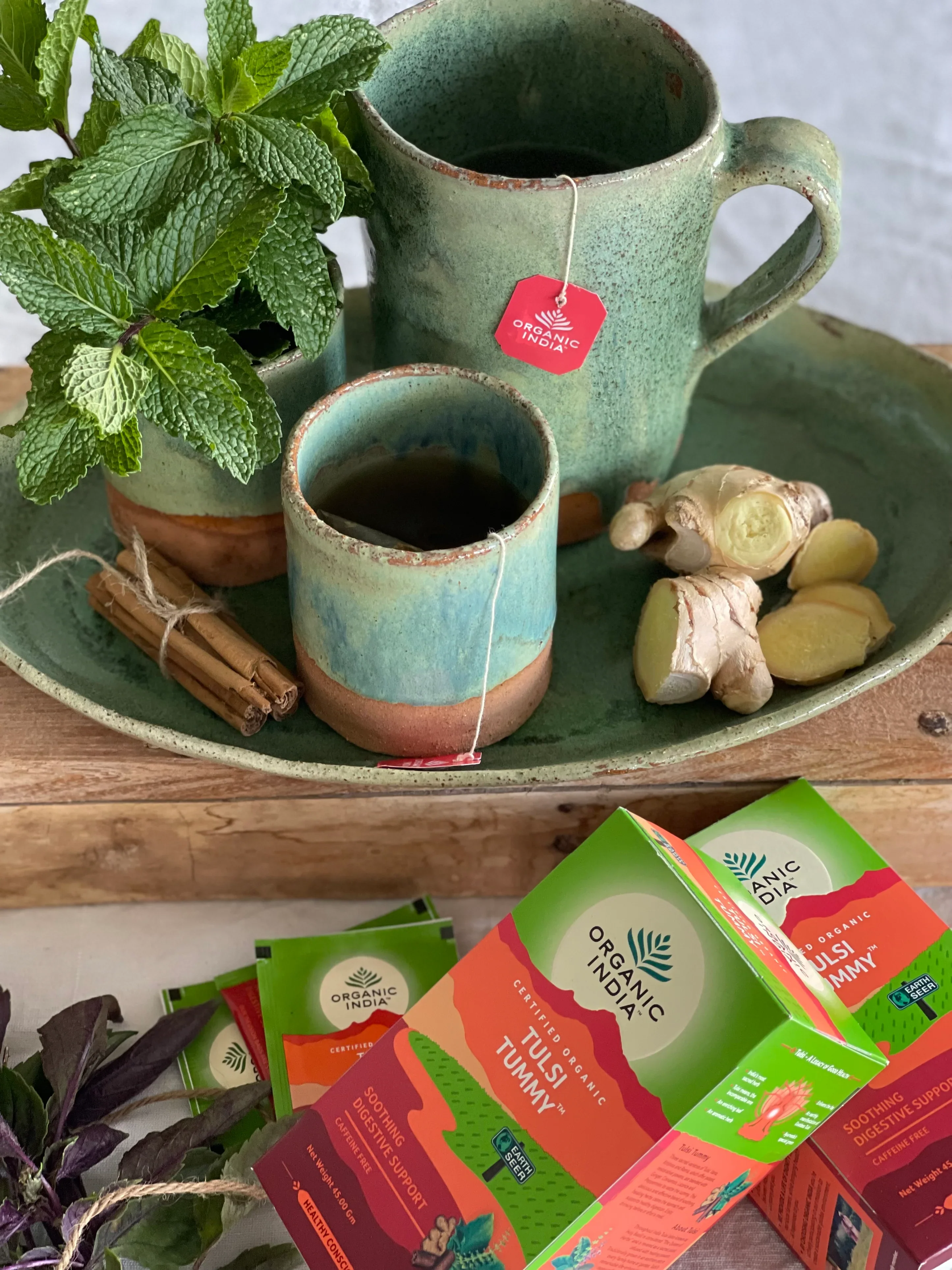 Organic India Tulsi Tummy Tea 25 Bag, Digestive Calm Ritual - Image 2