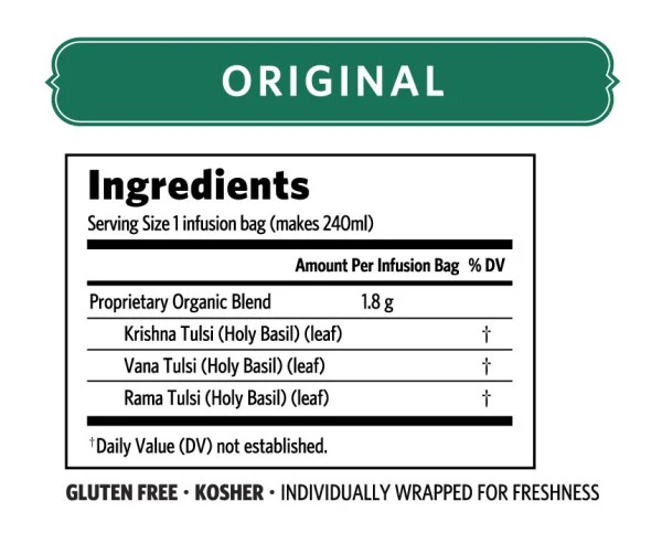 Organic India Wellness Tea Tulsi Original, 25 Herbal Tea Bags; Certified Organic - Image 6