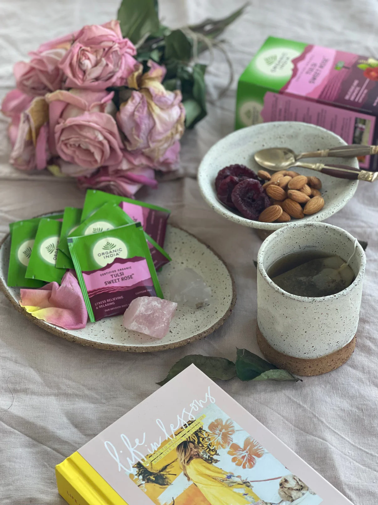Organic India Wellness Tea Tulsi Sweet Rose Tea, 25 Herbal Tea Bags; Certified Organic - Image 2