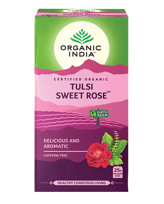 Organic India Wellness Tea Tulsi Sweet Rose Tea, 25 Herbal Tea Bags; Certified Organic - Image 3