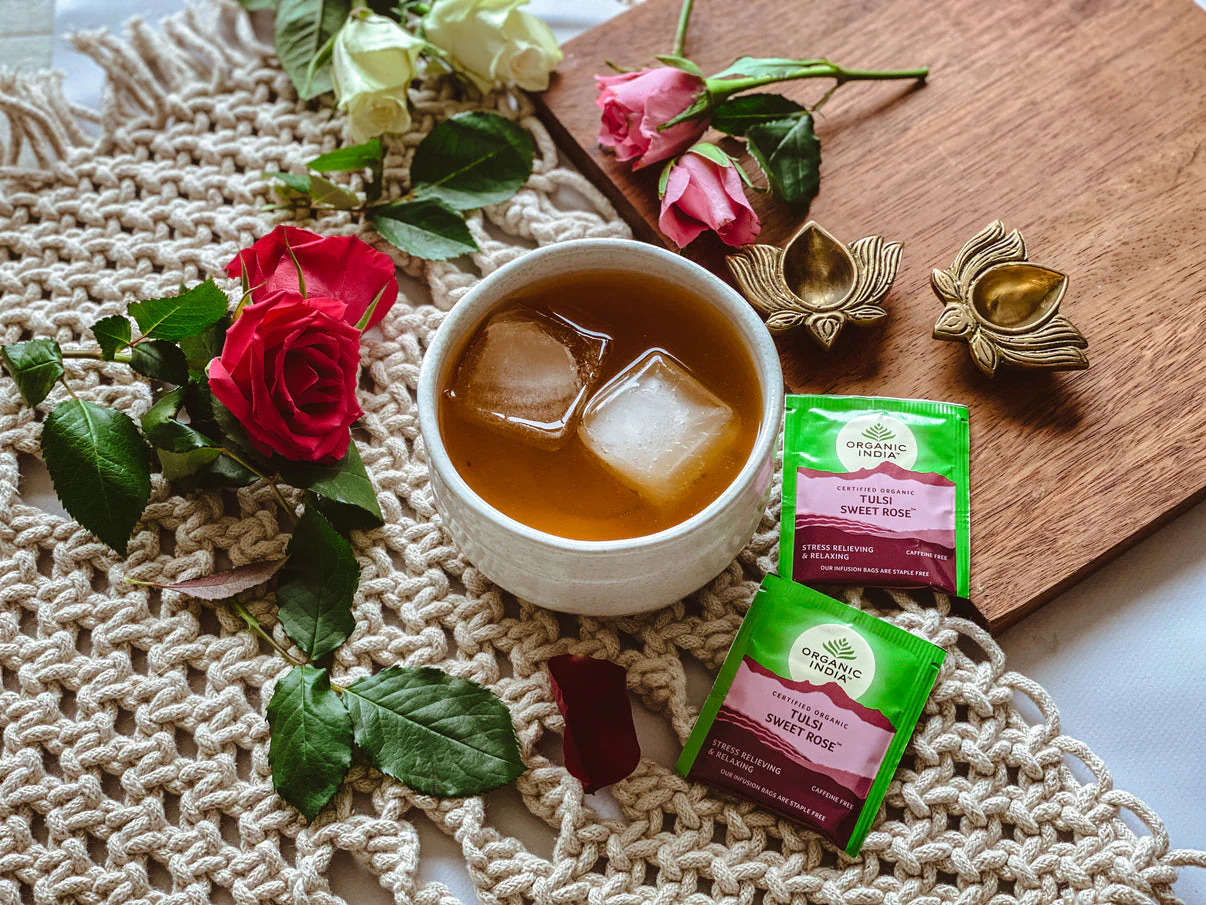 Organic India Wellness Tea Tulsi Sweet Rose Tea, 25 Herbal Tea Bags; Certified Organic - Image 5
