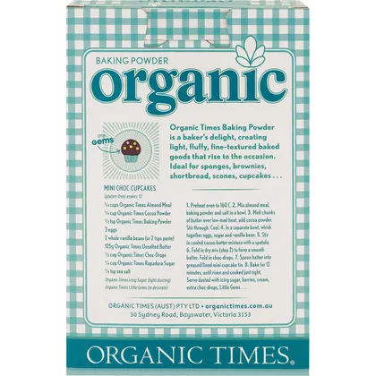 Organic Times Baking Powder 200g, Aluminium-Free & Certified Organic - Image 2
