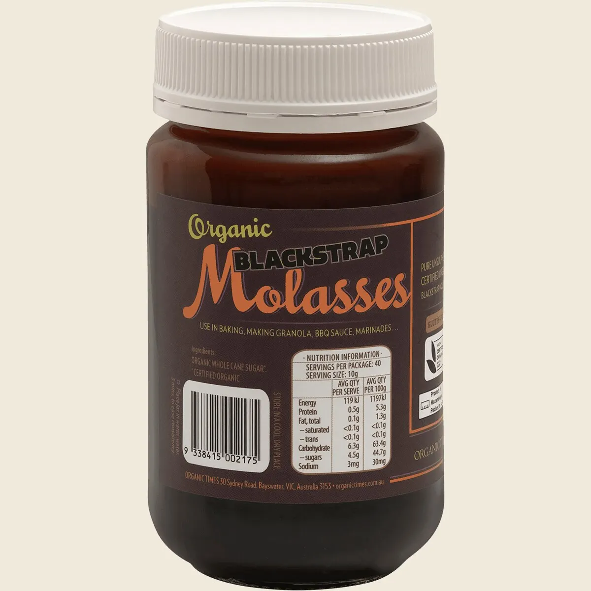 Organic Times Certified Organic Blackstrap Molasses 400g, Rich & Unsulphured Mineral Sweetener - Image 3