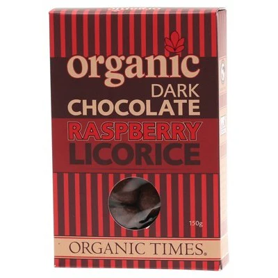Organic Times Certified Organic Dark Chocolate Raspberry Licorice 150g, Perfect With A Cup Of Tea - Image 2
