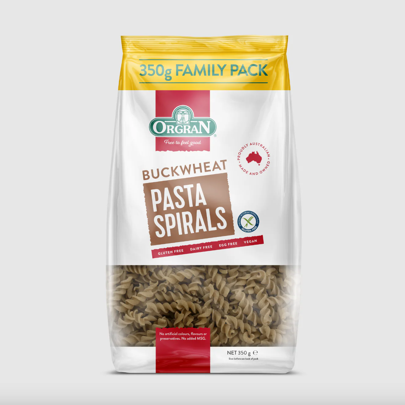 Orgran Buckwheat Pasta Spirals 350g, Gluten Free & Wheat Free