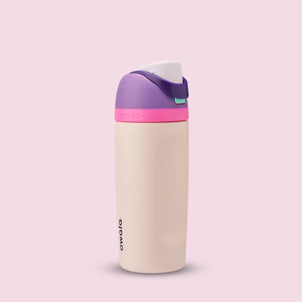 Owala Kids' FreeSip Stainless Steel Water Bottle 16oz, Bunny Business