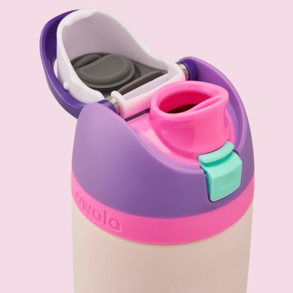 Owala Kids' FreeSip Stainless Steel Water Bottle 16oz, Bunny Business - Image 2