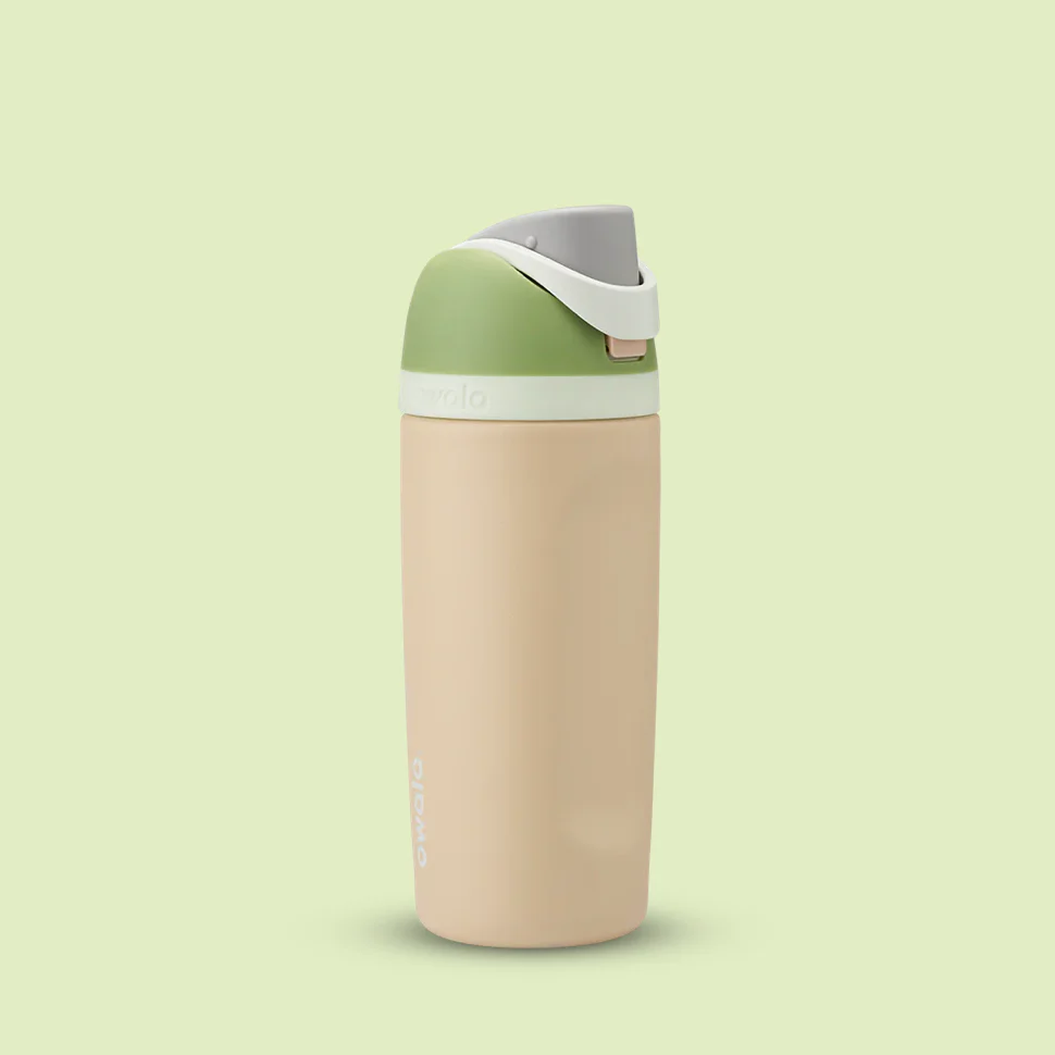 Owala Kids' FreeSip Stainless Steel Water Bottle 16oz, Sand Box