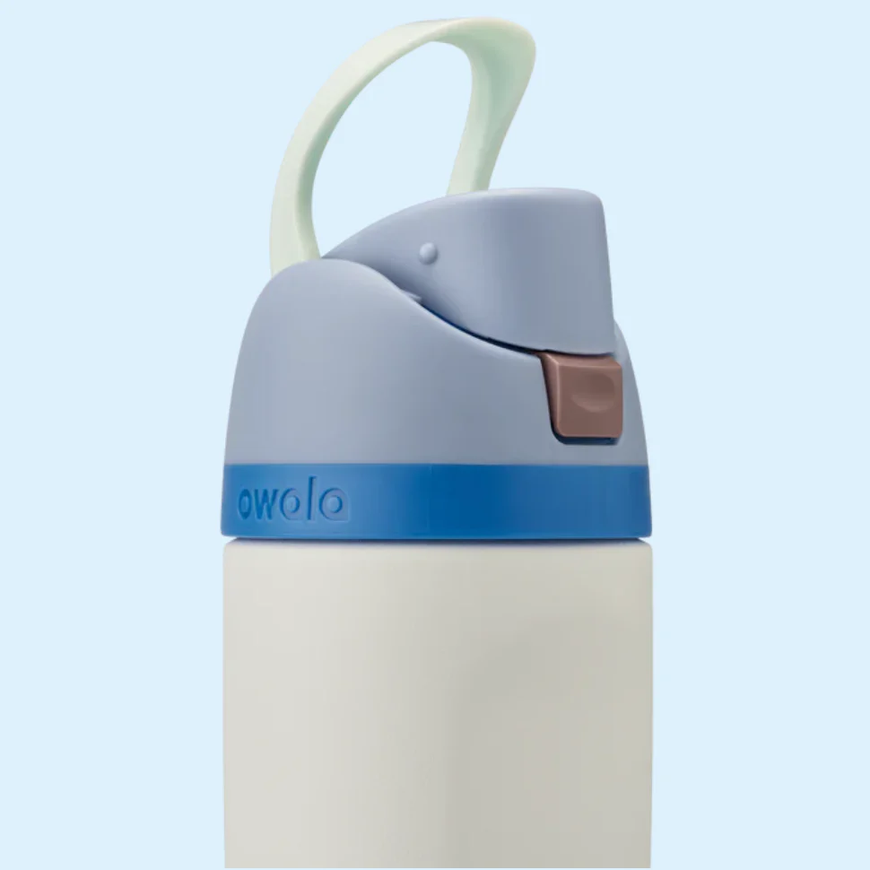 Owala Kids' FreeSip Stainless Steel Water Bottle 16oz, Snow Dragon - Image 4