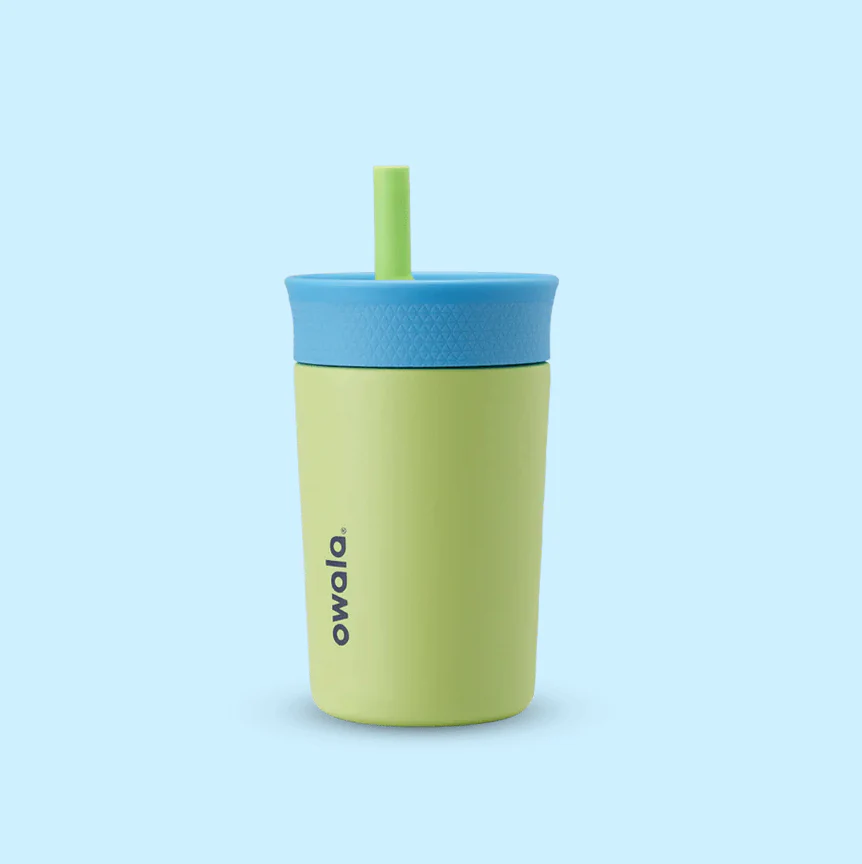 Owala Kid's Tumbler Stainless Steel 12oz, Spill Resistant & Insulated, Turtley Awesome