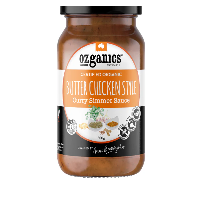 Ozganics Organic Curry Simmer Sauce 500g, Butter Chicken Style - Image 2