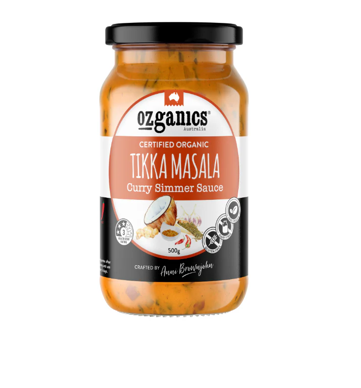 Ozganics Organic Curry Simmer Sauce 500g, Authentic Tikka Masala - Image 2