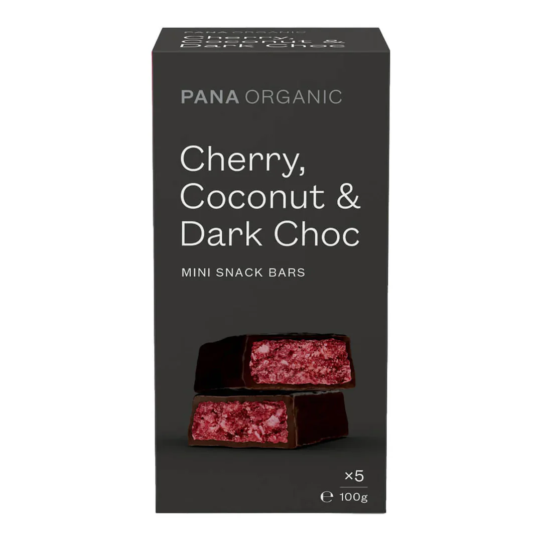 Pana Organic Certified Organic Mini Snack Bites 100g, Cherry, Coconut & Dark Chocolate