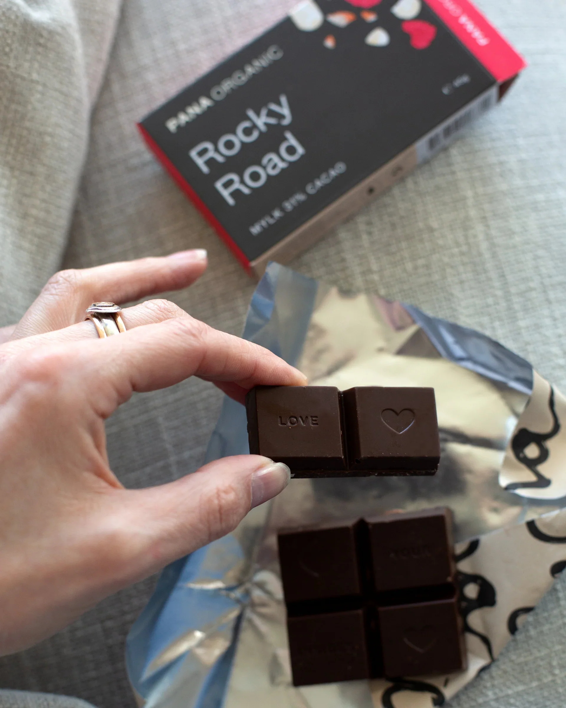 Pana Organic Certified Organic Rocky Road Chocolate 45g, With Almonds & Marshmallows - Image 2