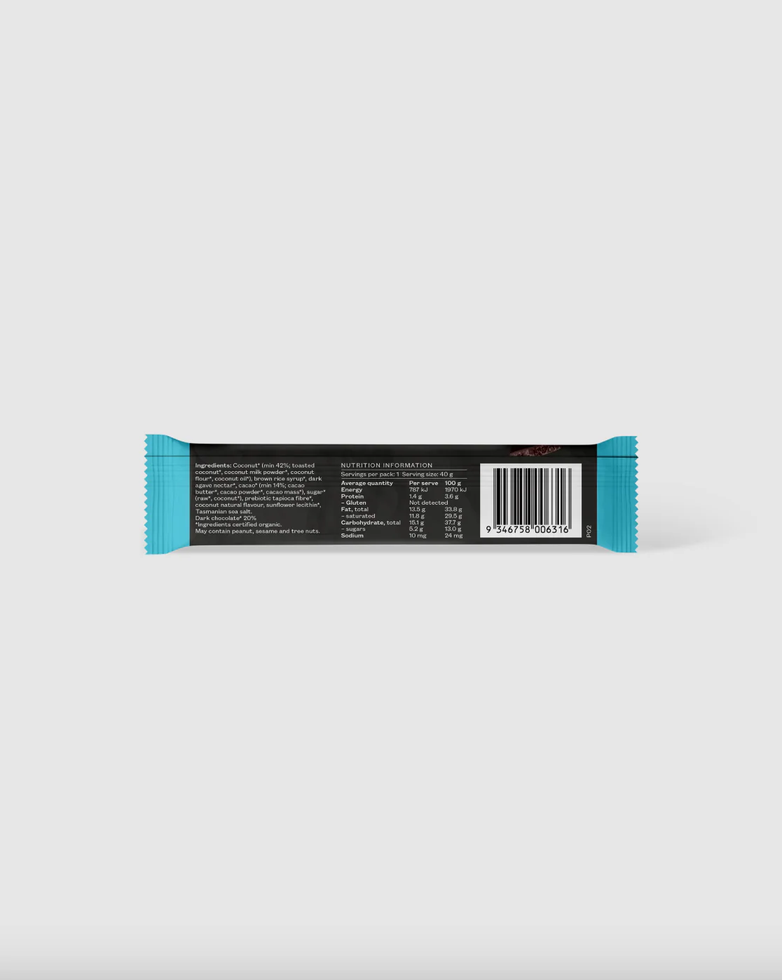 Pana Organic Snack Bar Single 40g Or A Box of 12, Toasted Coconut & Dark Choc Flavour - Image 3