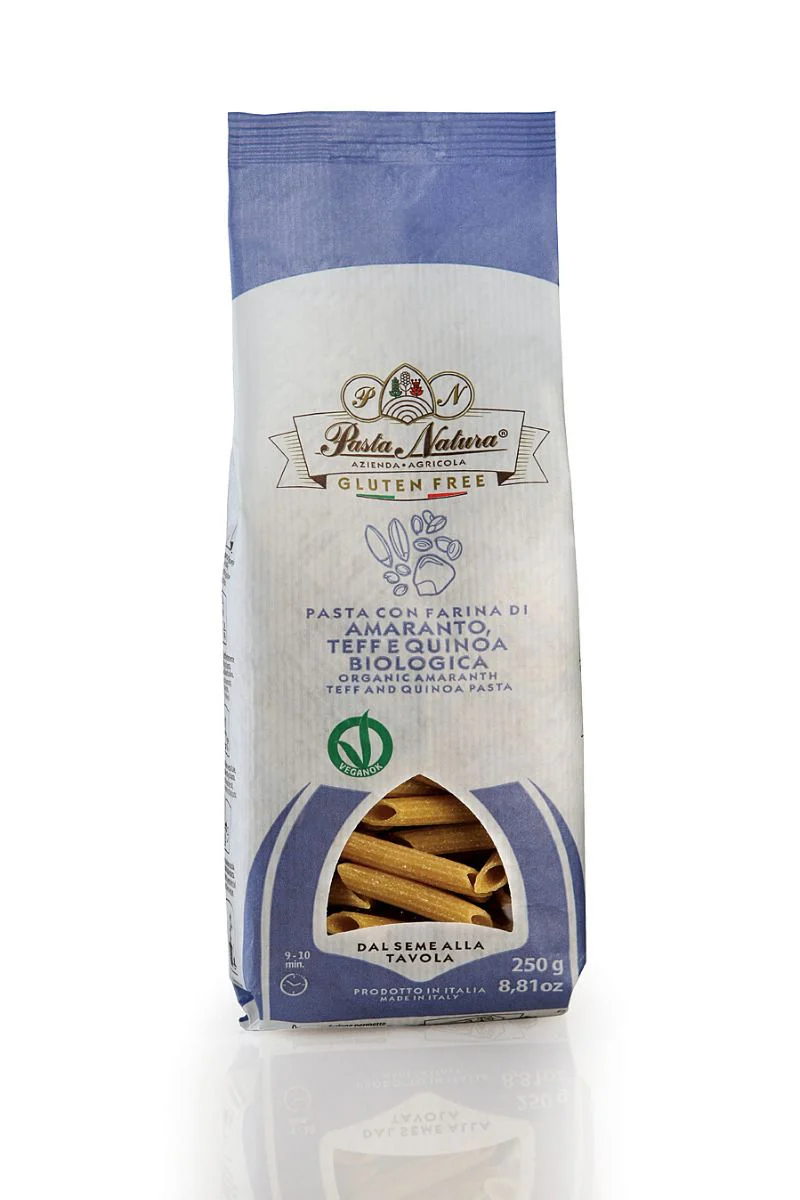 Pasta Natura Organic Amaranth, Teff & Quinoa Penne Pasta 250g, Gluten Free & Ready In 10 Minutes