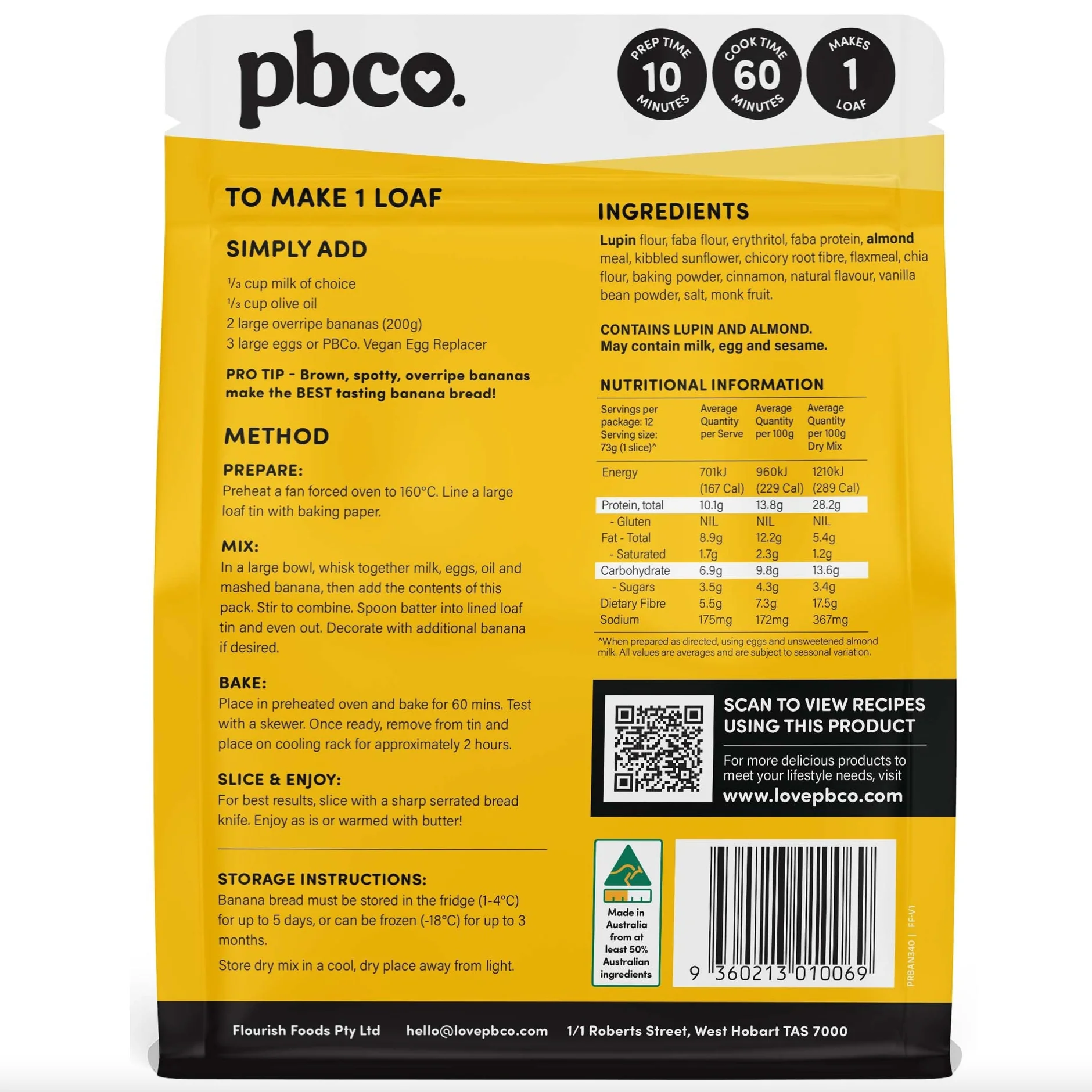 PBCo Protein Plus Mix 340g, Banana Bread Mix - Image 2