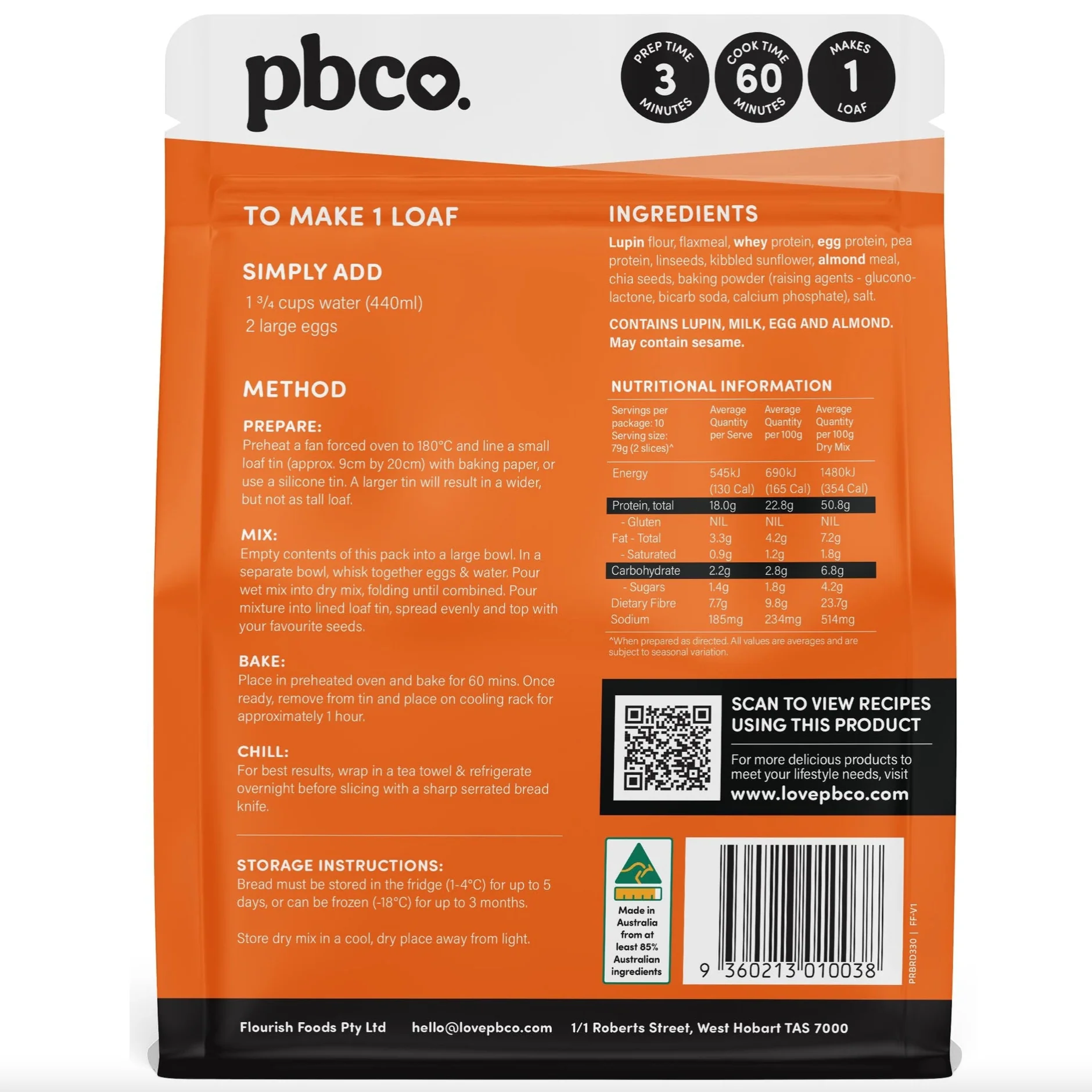 PBCo Protein Plus Mix 330g, Original Bread Mix - Image 3