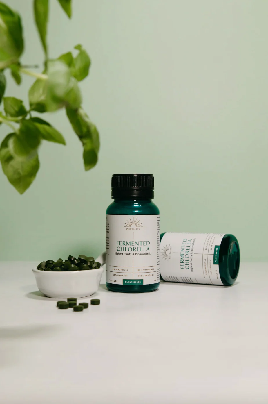 Phytality Plant-Based Fermented Chlorella 240 Tablets, With The Highest Purity & Bioavailability