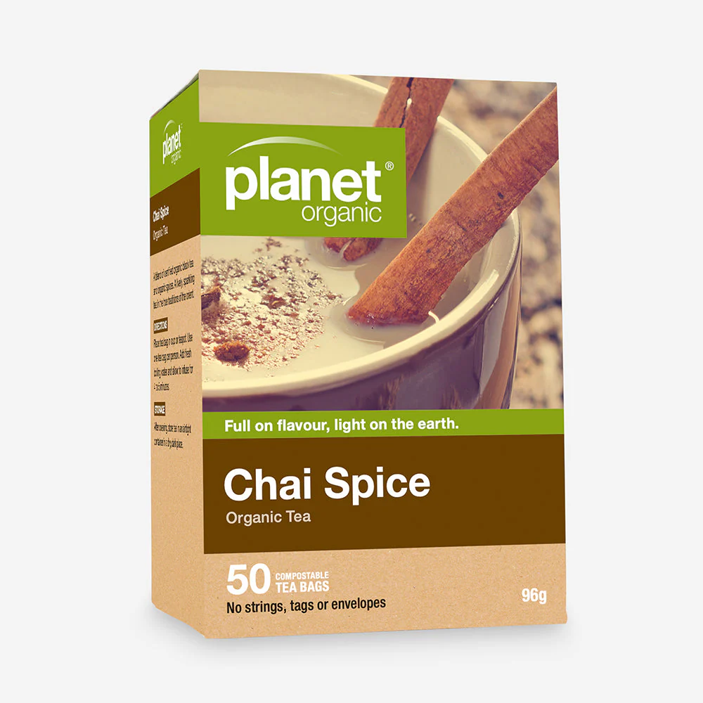 Planet Organic Herbal Tea 25 Or 50 Teabags, Chai Spice; A Lively Traditional Tea - Image 2