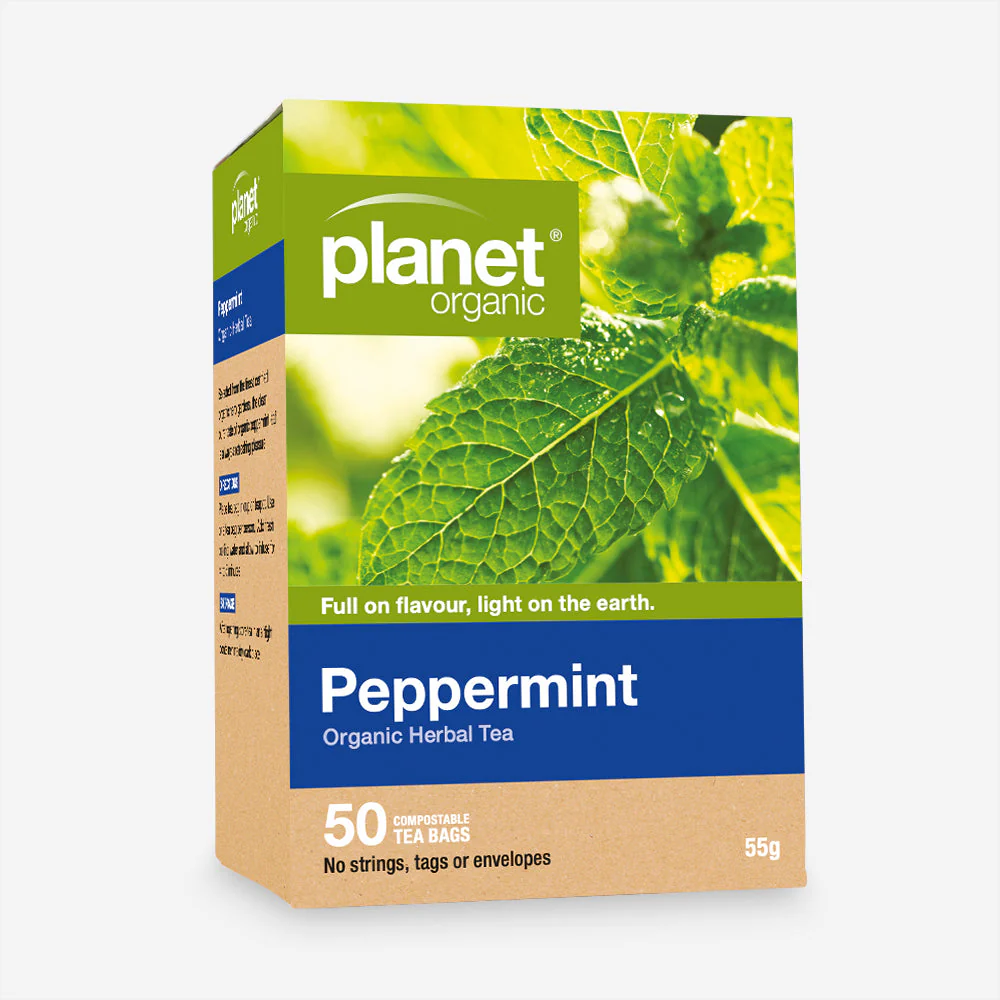 Planet Certified Organic Herbal Tea 25 Or 50 Tea Bags, Peppermint; Clean & Pure - Image 2