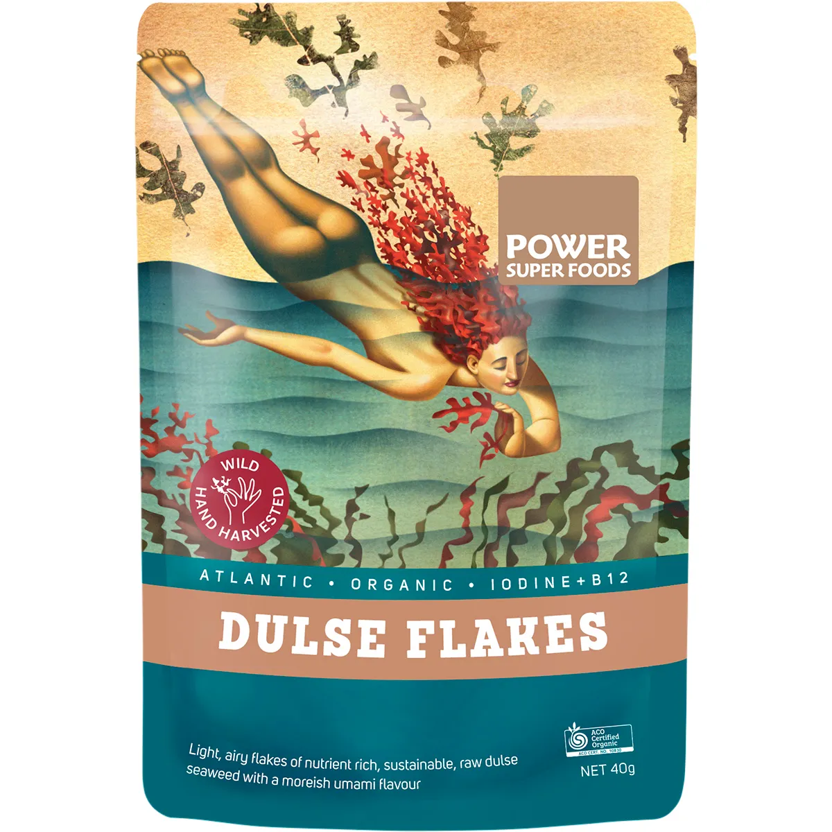 Power Super Foods Certified Organic Atlantic Dulse Flakes 40g Or 150g, Wild Hand Harvested - Image 2