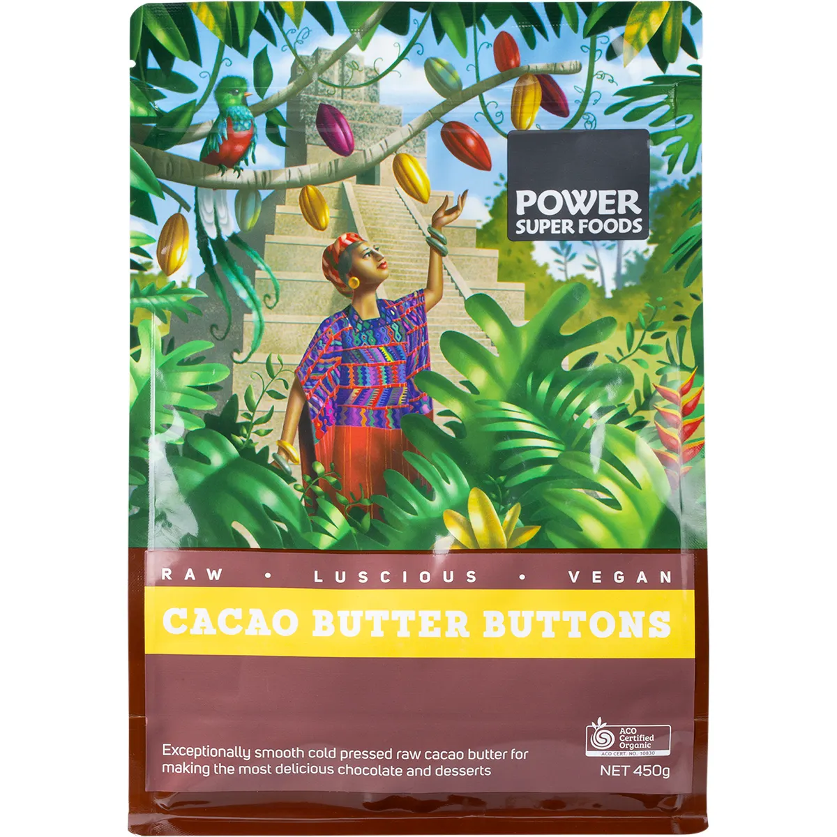 Power Super Foods Certified Organic Cacao Butter Buttons 250g Or 450g, Exceptionally smooth & Cold-Pressed - Image 5