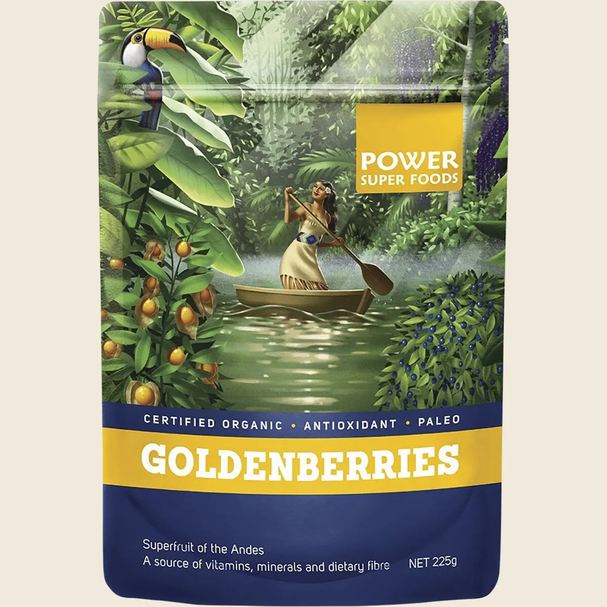 Power Super Foods Certified Organic Goldenberries "The Origin Series" 225g, Add To Your Brekky!
