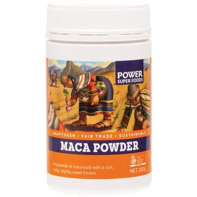 Power Super Foods Certified Organic Maca Powder In A Canister 200g, 350g Or 500g, Hand Harvested & Sundried