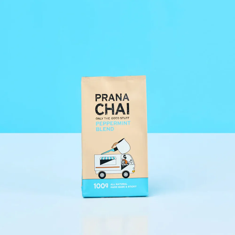 Prana Chai Hand-Made Chai 100g Or 250g, Peppermint Sticky Chai Blend