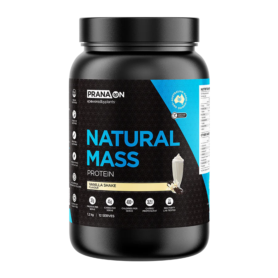 Prana On Natural Mass Protein 1.2kg Or 2.5kg, Vanilla Shake