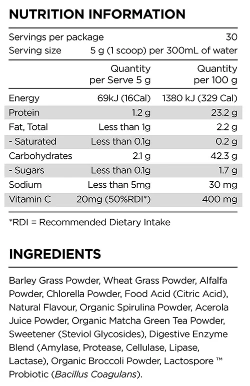 Prana On Super Greens 150g, Tropical - Image 2