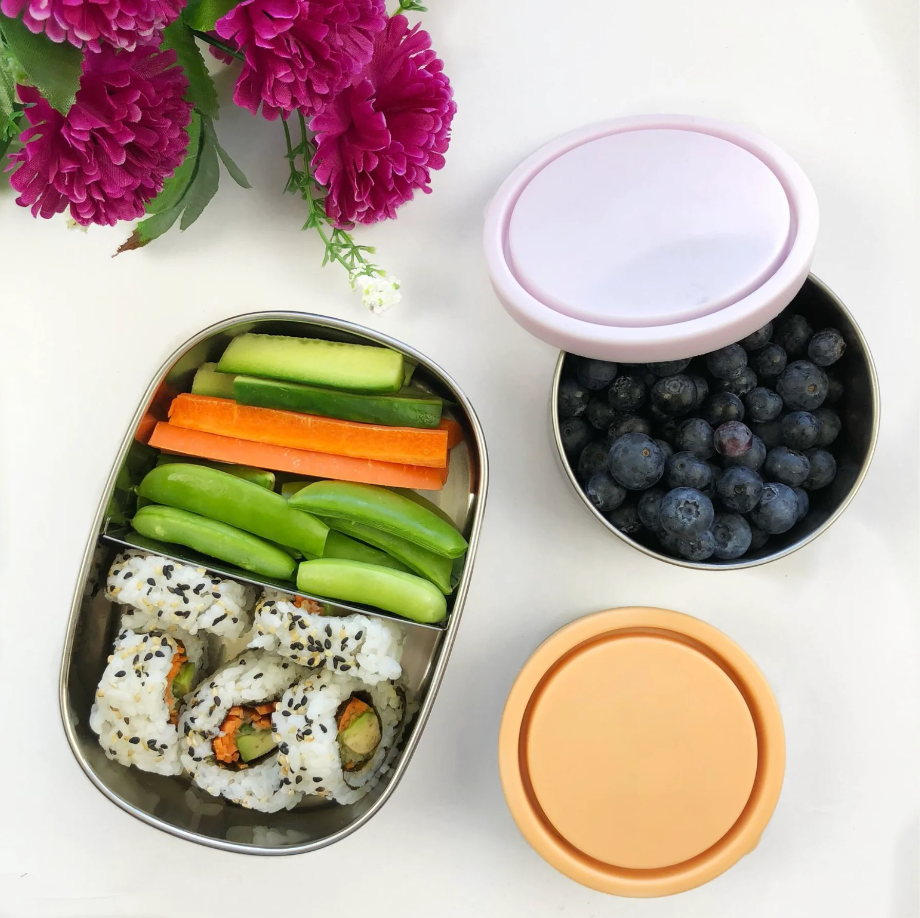 Ever Eco Stainless Steel Bento Box 580ml, Two Compartments & Plastic Free - Image 3