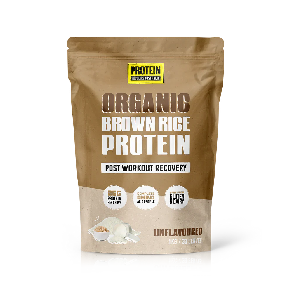 Protein Supplies Australia Organic Brown Rice Protein Unflavoured 500g Or 1kg, Supports Muscle Recovery & Growth - Image 3
