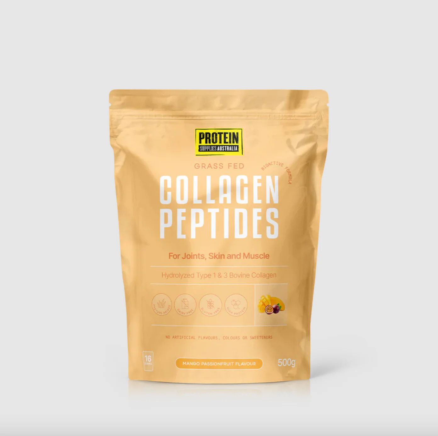 Protein Supplies Australia Grass Fed Collagen Peptides 500g Or 1Kg, Mango Passionfruit Flavour - Image 4
