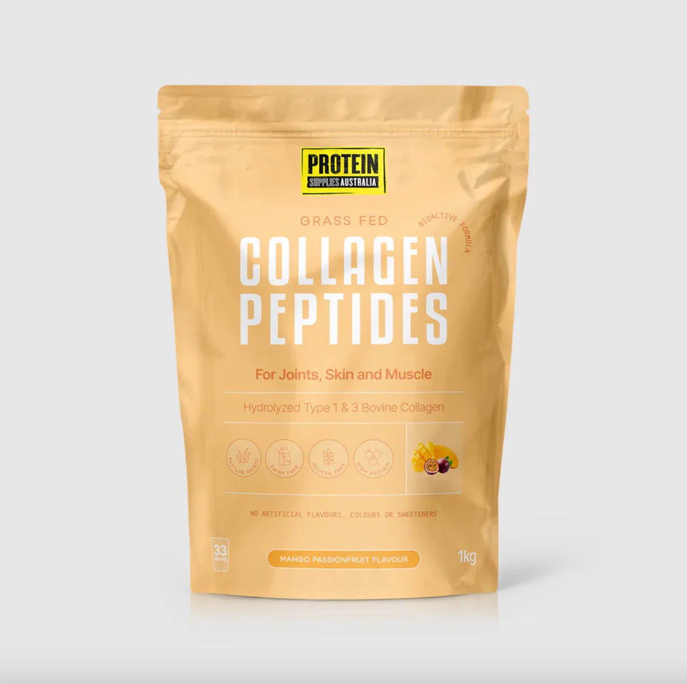 Protein Supplies Australia Grass Fed Collagen Peptides 500g Or 1Kg, Mango Passionfruit Flavour - Image 5