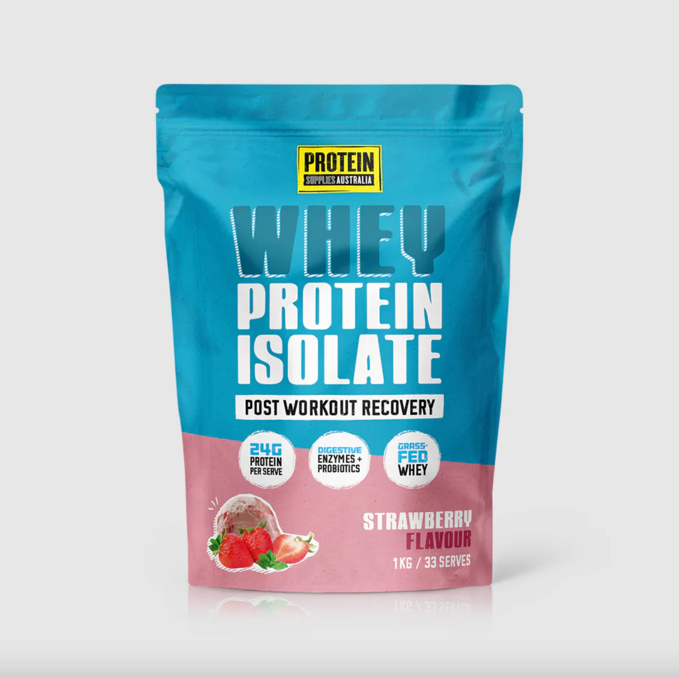 Protein Supplies Australia Whey Protein Isolate (WPI) 500g Or 1Kg, Strawberry Flavour - Image 3