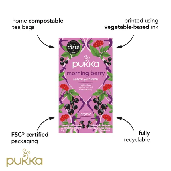 Pukka Herbs 20 Herbal Tea Bags, Morning Berry - Image 2
