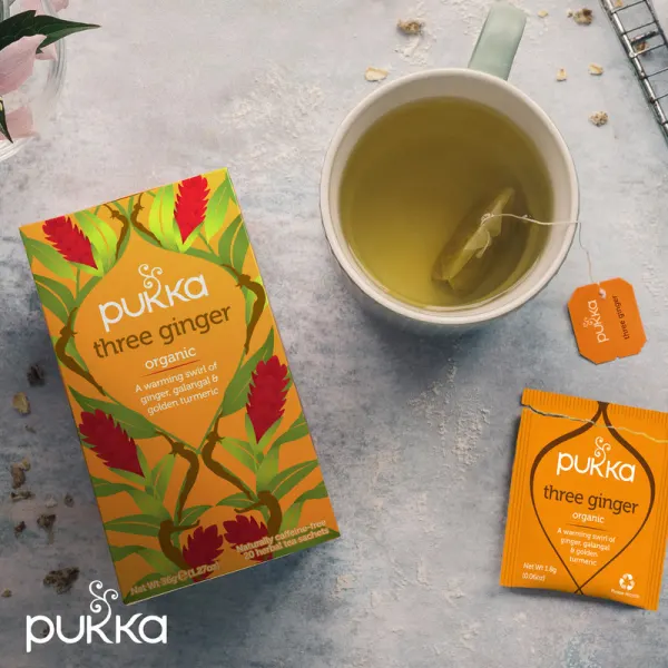 Pukka Herbs 20 Herbal Tea Bags, Three Ginger