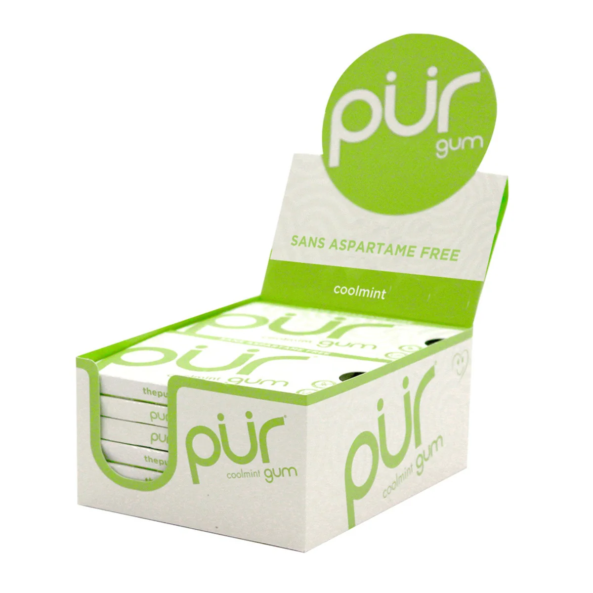 PUR Cool Mint Gum {9 Pieces} Single Pack Or A Box Of 12, Aspartame Free & Gluten Free {Blister Pack} - Image 2