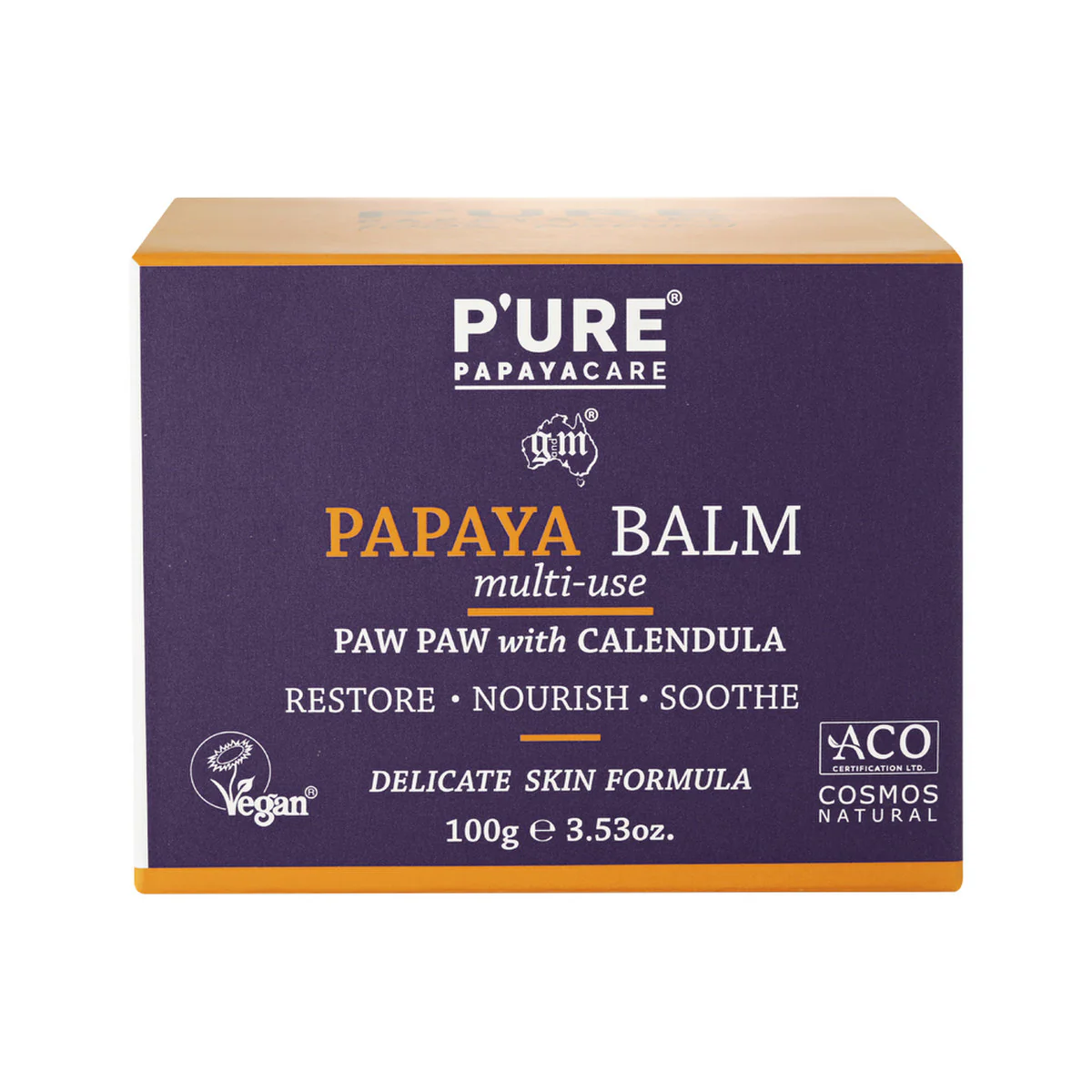 P'ure Papayacare Papaya Balm Multi-Use 100g, Paw Paw With Calendula To Nourish & Sooth - Image 3