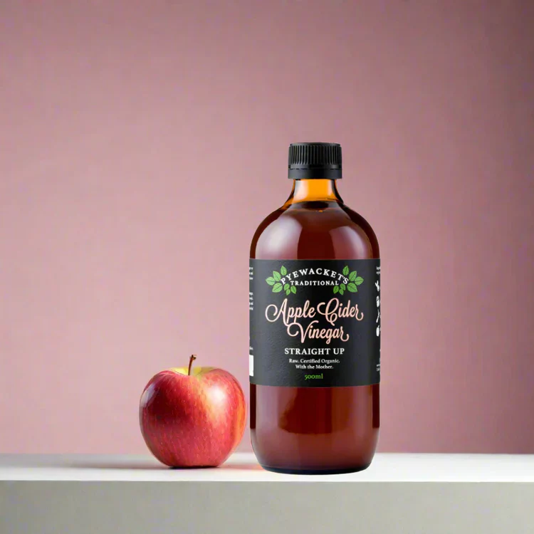 Pyewacket's Traditional Apple Cider Vinegar 500mL, Straight Up Raw & Certified Organic With The Mother - Image 2