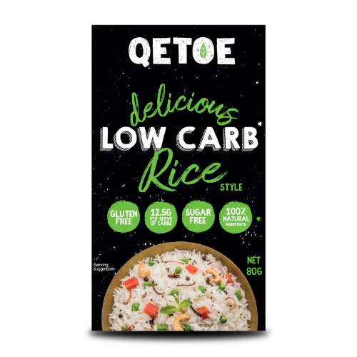 Qetoe Low Carb Rice 80g, 60% Less Carbs & Gluten Free