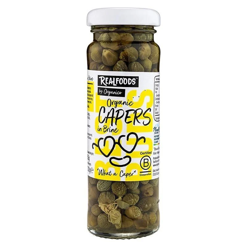 Real Foods By Organico Certified Organic Capers In Brine 100g Or 250g, Make Your Recipes Sing