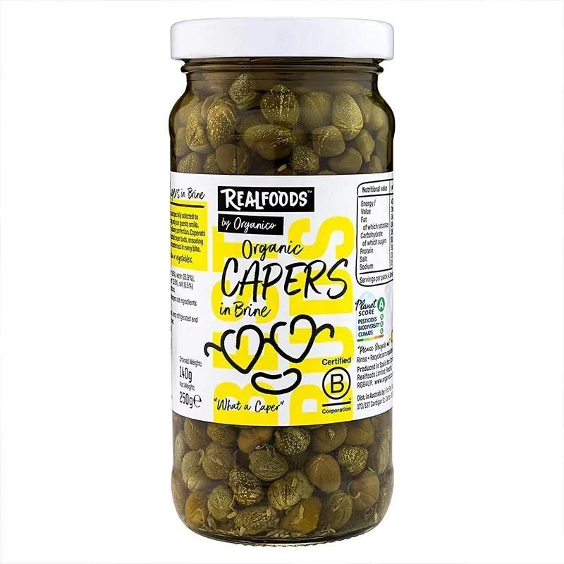 Real Foods By Organico Certified Organic Capers In Brine 100g Or 250g, Make Your Recipes Sing - Image 2