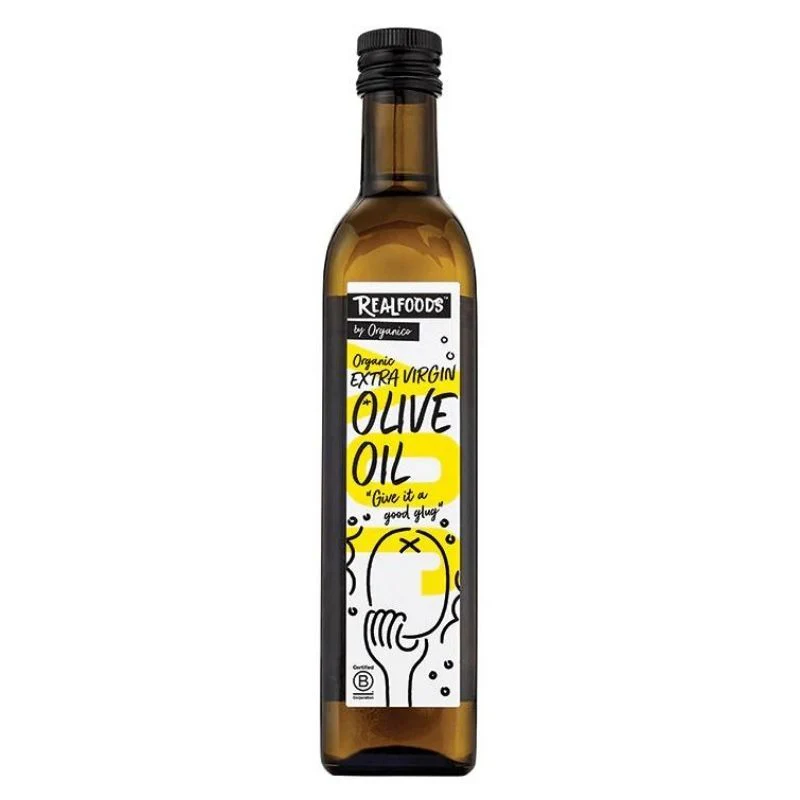 Real Foods By Organico Certified Organic Extra Virgin Olive Oil 500mL Or 1L, With Peppery Notes