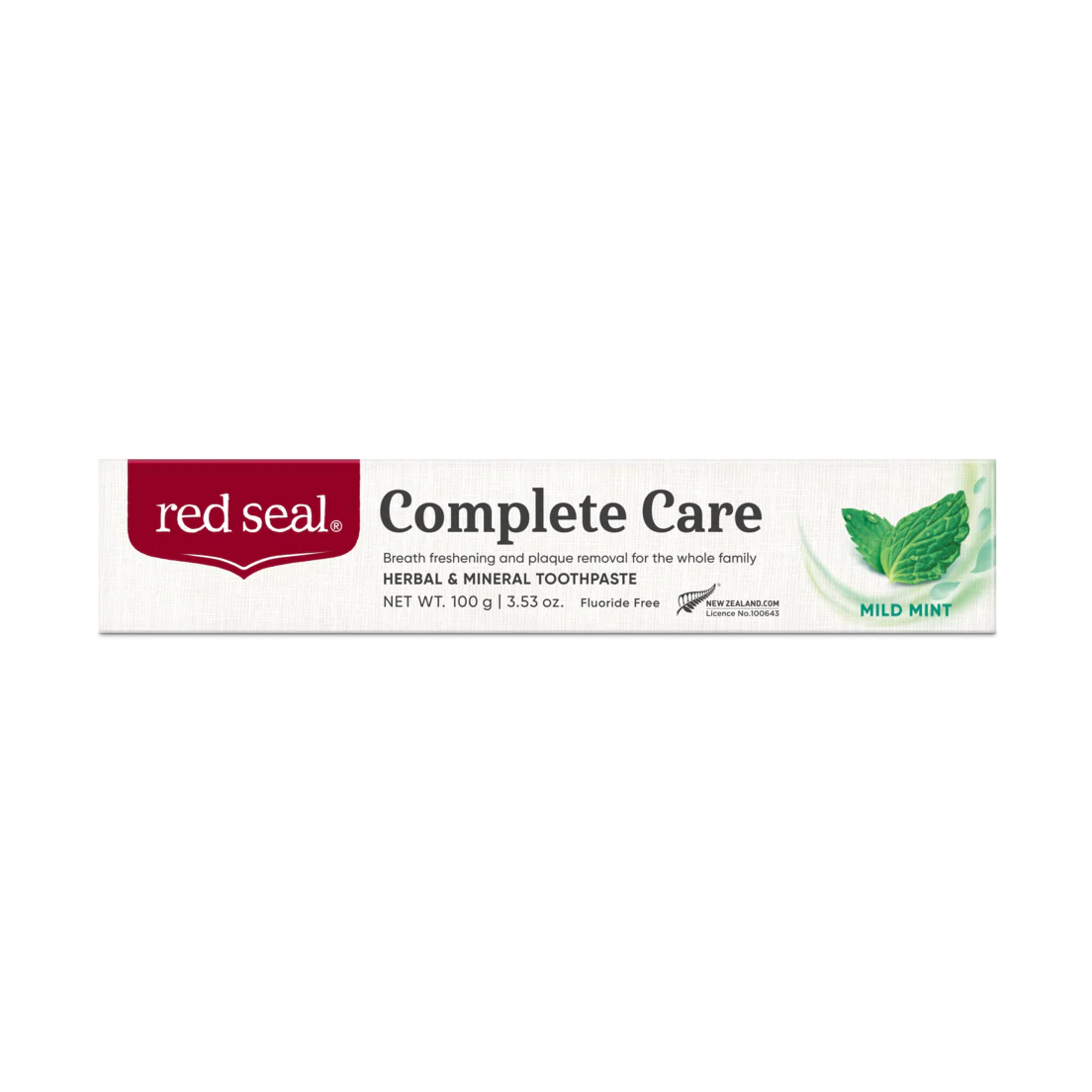 Red Seal Complete Care Fluoride Free Mild Mint Toothpaste 100g, SLS & Paraben Free - Image 3