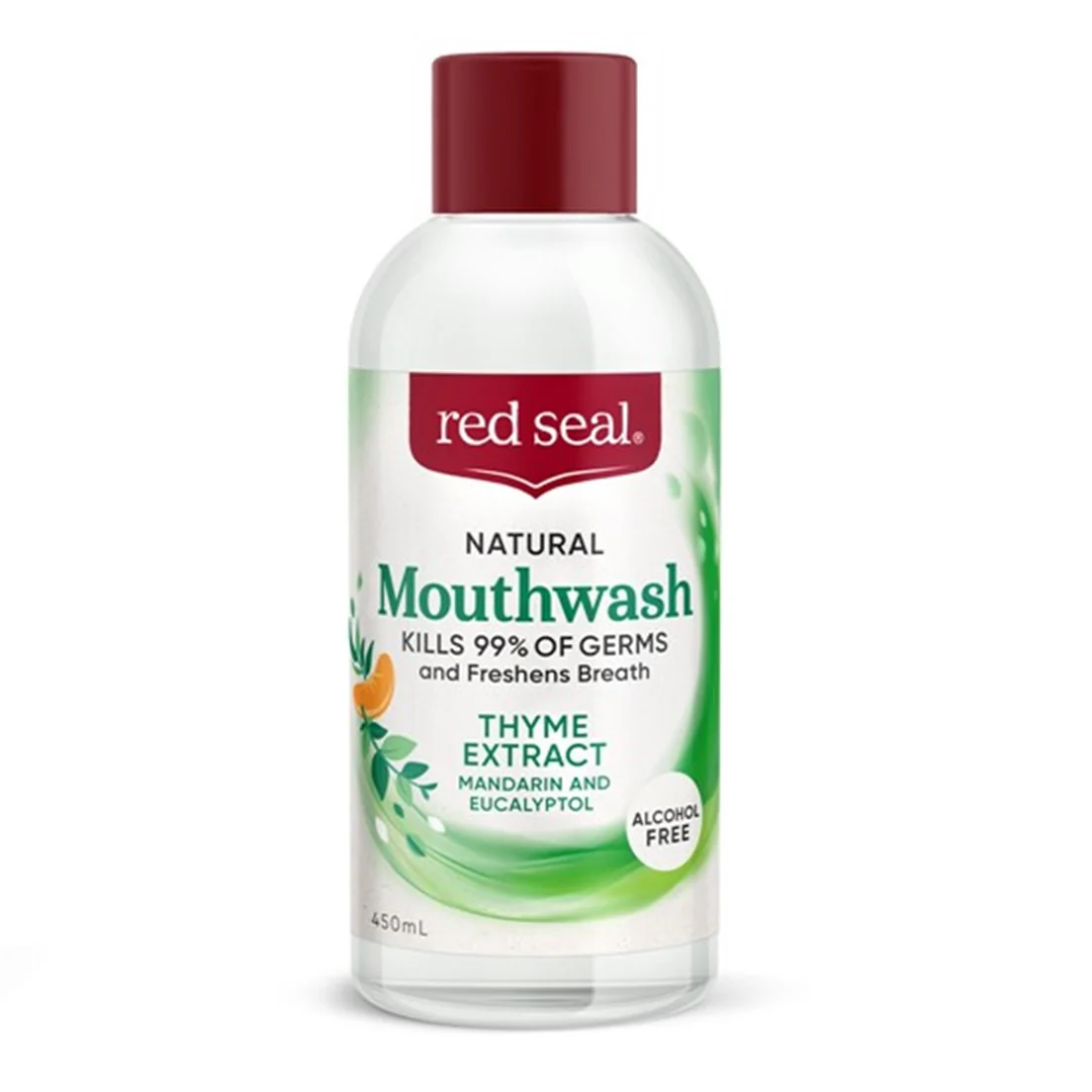 Red Seal Natural Mouthwash - Thyme Extract 450mL, Kills 99% Of Germs