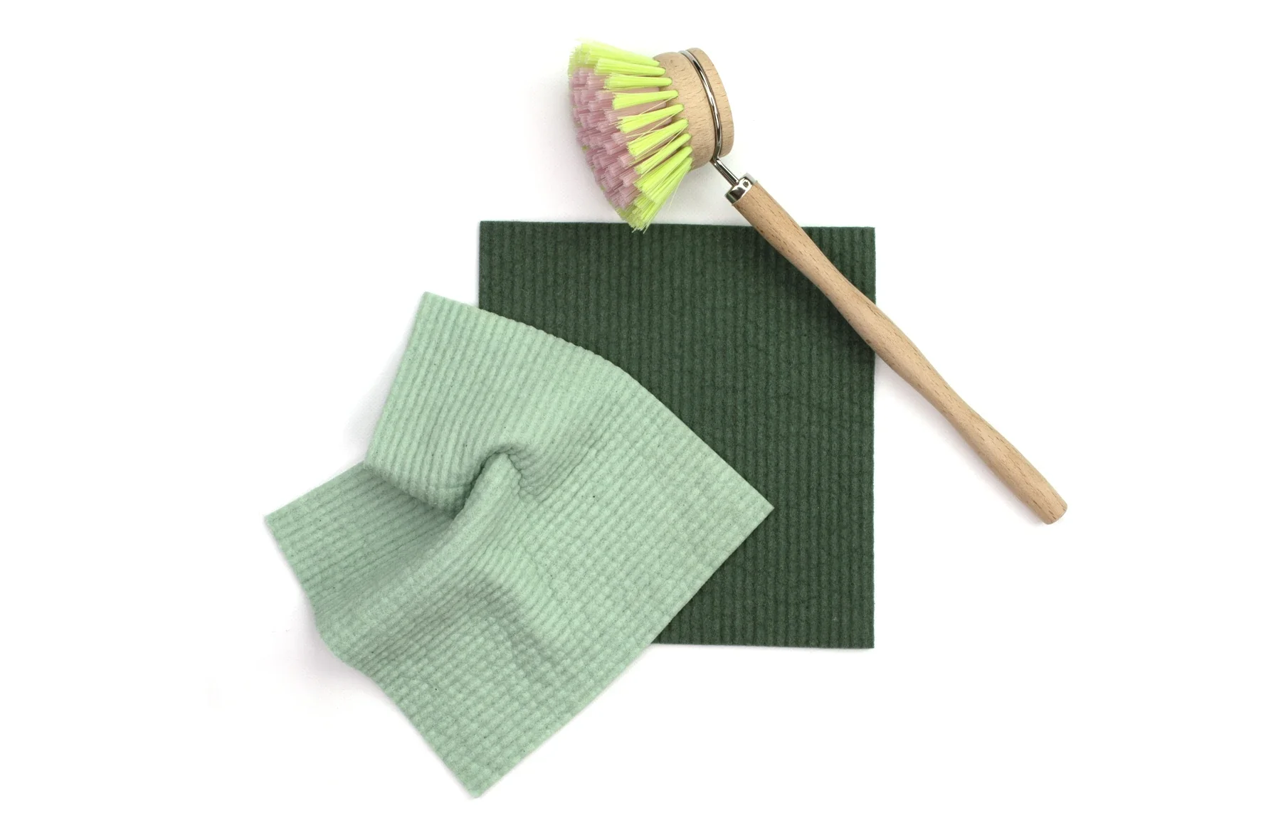 Retro Kitchen Organic Dyed 100% Biodegradable Dishcloth Set x2, Forest - Image 3